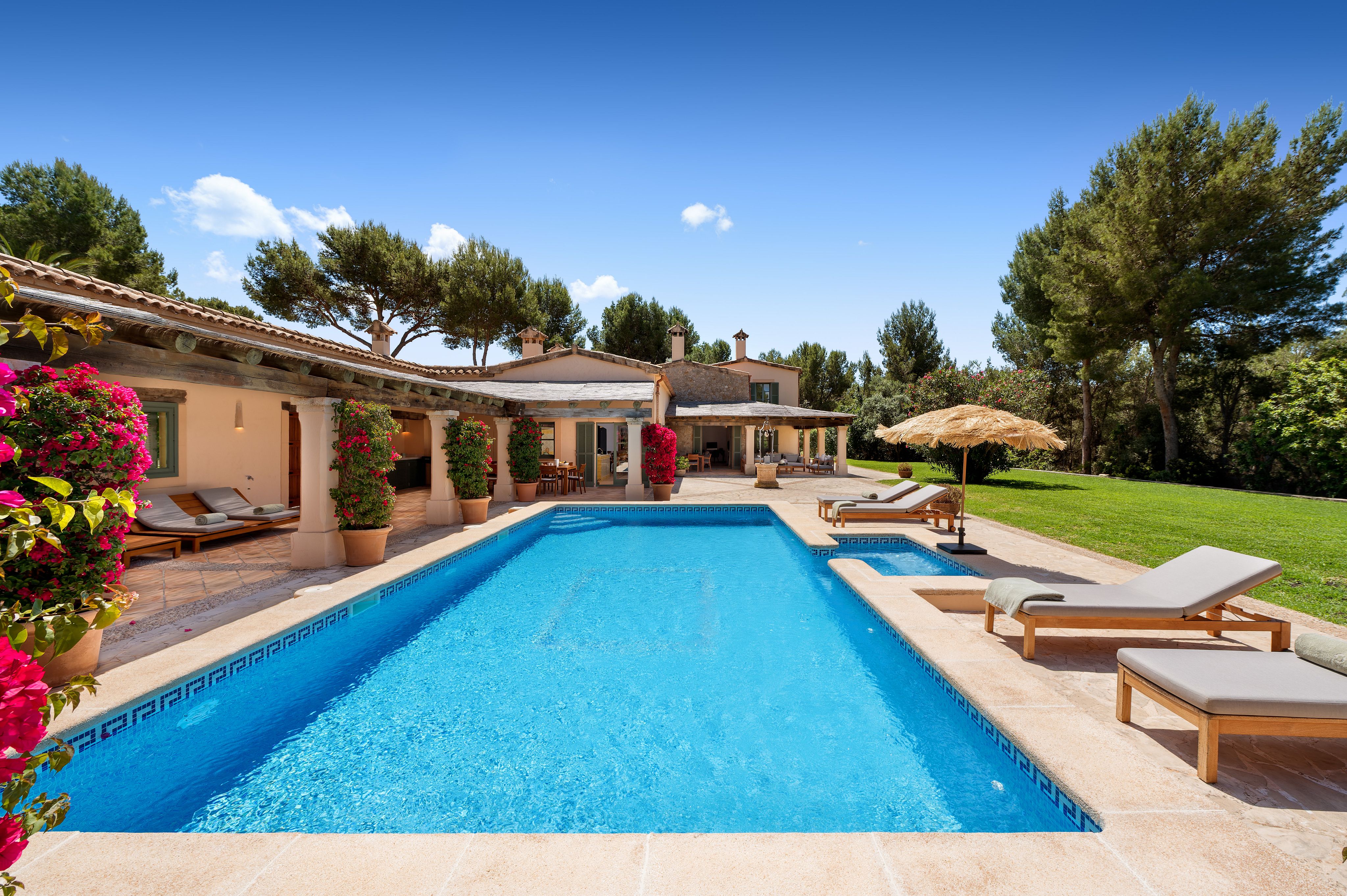 Terraza exterior de una propiedad en Mallorca
